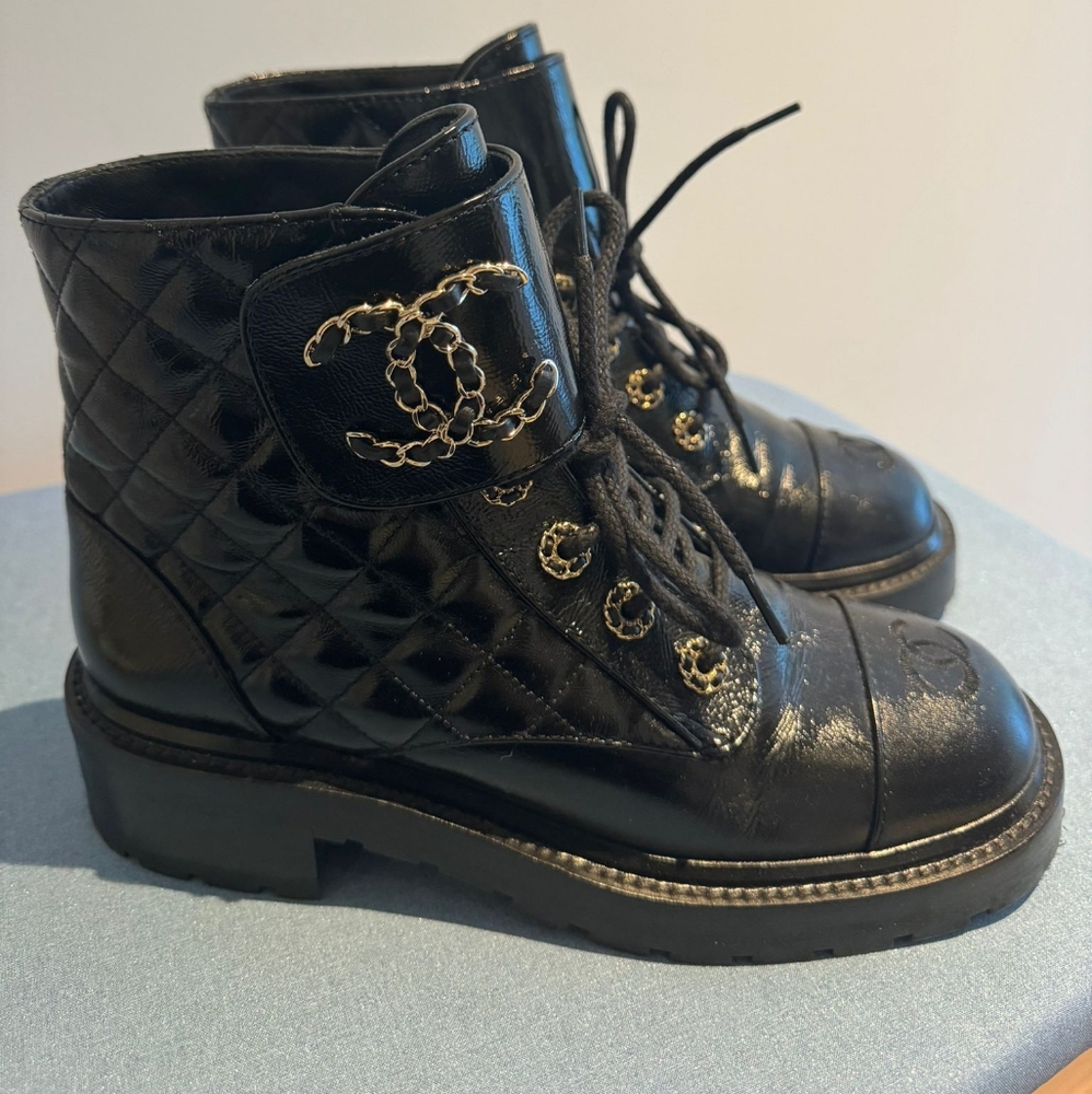 Chanel Quilted Boots Size 8US